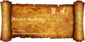Mauks Andrea névjegykártya